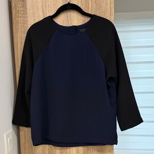 J. Crew Navy and Black Long Sleeve Tee